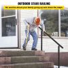 Outdoor Stair Railing Kit, 5 FT Handrails 0-5 Steps, Adjustable Angle Black Aluminum Stair Hand Rail for The Elderly, Handrails for Indoor & Outdoor S