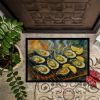 Oysters on the Grill Doormat Front Door Mat Indoor Outdoor Rugs for Entryway, Non Slip Washable Low Pile, 24H X 36W