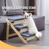 Wooden Pet Steps, Convertible 2-in-1 Dog Staircase & Ramp for Access to Beds, Sofas, and Vehicles, Three-Step Design Supports Pets up to 150 lbs, Idea