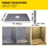 Shower Curb Kit, 48"x72" Watertight Shower Curb Overlay with 4" PVC Central Bonding Flange, 4" Stainless Steel Grate, 2 Cuttable Shower Curb and T