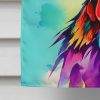 Hippie Animal Rooster House Flag Large Porch Sleeve Pole Decorative Outside Yard Banner Artwork Wall Hanging, Polyester, House Size, Multicolor