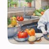 Jack Russell Terrier The Chef Memory Foam Kitchen Mat Machine Washable Anti-Fatigue Mat Cushion Comfort Bath Mat or Kitchen Rug