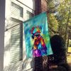 Hippie Animal Rooster House Flag Large Porch Sleeve Pole Decorative Outside Yard Banner Artwork Wall Hanging, Polyester, House Size, Multicolor