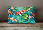 Nautical Collection Throw Pillow Throw Pillow for Indoor Couch Bed Outdoor Patio Washable, Koi Fish 2801,12Hx16W