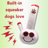 My Name is Billie, Funny Squeaky Weed Dog Toy, Cute Stuffed Parody Pot Bong, Cool Plush 420 Novelty Gift for Pets & Their Owners, Sized for Puppies &