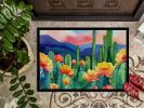 NEW Arizona Saguaro Cactus Blossom in Watercolor Doormat Front Door Mat Indoor Outdoor Rugs for Entryway, Non Slip Washable Low Pile, 18H X 27W