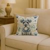 Kerry Blue Terrier Coastal Sea Glass Throw Pillow Decorative Indoor Outdoor Accent Cushion for Couch, Bed or Patio, 18Hx18W
