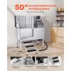 Stainless Steel Dog Washing Station, 50 inch Pet Grooming Tub w/ Stairs, PE Water Filter Board, Faucet & Showerhead & Soap Holder Dog Bathtub for Larg