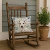 White Jack Russell Terrier Coastal Sea Glass Throw Pillow Decorative Indoor Outdoor Accent Cushion for Couch, Bed or Patio, 18Hx18W