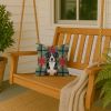 Greater Swiss Mountain Dog Christmas PoinsettIas Throw Pillow Decorative Indoor Outdoor Accent Cushion for Couch, Bed or Patio, 14Hx14W