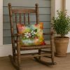Virginia American Dogwood in Watercolor Throw Pillow Machine Washable, Indoor Outdoor Decorative Pillow for Couch, Bed or Patio, 18Hx18W