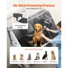 Stainless Steel Dog Washing Station, 50 inch Pet Grooming Tub w/ Stairs, PE Water Filter Board, Faucet & Showerhead & Soap Holder Dog Bathtub for Larg
