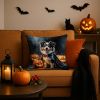 Sheltie Puppy Halloween Throw Pillow Machine Washable, Indoor Outdoor Decorative Pillow for Couch, Bed or Patio, 18Hx18W