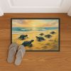 Turtle Hatchlings Doormat Front Door Mat Indoor Outdoor Rugs for Entryway, Non Slip Washable Low Pile, 24H X 36W