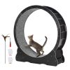 Wooden Cat Exercise Wheel, 43.3" Large Cat Treadmill Wheel for Indoor Cats, Cat Running Wheel with Detachable Carpet & Cat Teaser for Running/Walking/