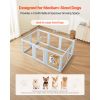 Dog Whelping Box, 76x49x30 in Plastic Dog Whelping Pen for Large Sized Dogs, Waterproof Puppy Playpen with Transparent Windows & Door Lock, Easy to Cl