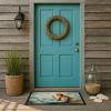 Mermaid on the Dock Doormat Front Door Mat Indoor Outdoor Rugs for Entryway, Non Slip Washable Low Pile, 24H X 36W