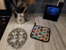 Lots of Black Pug Pair of Pot Holders Kitchen Heat Resistant Pot Holders Sets Oven Hot Pads for Cooking Baking BBQ, 7 1/2 x 7 1/2