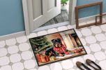 Rottweiler Cozy Christmas Doormat Front Door Mat Indoor Outdoor Rugs for Entryway, Non Slip Washable Low Pile, 24H X 36W