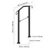 Handrails for Outdoor Steps, Fit 1 or 2 Steps Outdoor Stair Railing, Arch#1 Wrought Iron Handrail, Flexible Porch Railing, Black Transitional Handrail