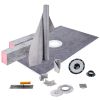 Shower Curb Kit, 38"x60" Watertight Shower Curb Overlay with 4" PVC Central Bonding Flange, 4" Stainless Steel Grate, 2 Cuttable Shower Curb and T