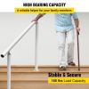 Outdoor Stair Railing Kit, 4 FT Handrails 1-4 Steps, Adjustable Angle White Aluminum Stair Hand Rail for The Elderly, Handrails for Outdoor Steps