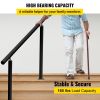 Outdoor Stair Railing Kit, 3 FT Handrails 1-3 Steps, Adjustable Angle Black Aluminum Stair Hand Rail for The Elderly, Handrails for Outdoor Steps