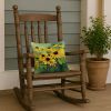 Maryland Black-Eyed Susans in Watercolor Throw Pillow Machine Washable, Indoor Outdoor Decorative Pillow for Couch, Bed or Patio, 14Hx14W
