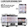 Food Dehydrator Machine, 5-Tray Fruit Dehydrator, 300W Electric Food Dryer w/ Digital Adjustable Timer & Temperature for Jerky, Herb, Meat, Beef, Frui