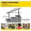 Outdoor Stair Railing Kit, 5 FT Handrails 0-5 Steps, Adjustable Angle Black Aluminum Stair Hand Rail for The Elderly, Handrails for Indoor & Outdoor S
