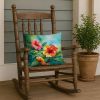 Hawaii Hawaiian Hibiscus in Watercolor Throw Pillow Machine Washable, Indoor Outdoor Decorative Pillow for Couch, Bed or Patio, 18Hx18W