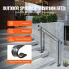 Handrails for Outdoor Steps, Fit 1-3 Steps Wrought Iron Handrail, Outdoor Stair Railing, Adjustable Front Porch Hand Rail, Black Transitional Hand rai