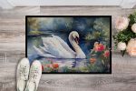 NEW Swan Doormat Front Door Mat Indoor Outdoor Rugs for Entryway, Non Slip Washable Low Pile, 18H X 27W