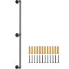 Pipe Stair Handrail, 6FT Staircase Handrail, 440LBS Load Capacity Carbon Steel Pipe Handrail, Industrial Pipe Handrail with Wall Mount Support, Round