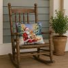 Golden Retriever with Santa Claus Throw Pillow Decorative Indoor Outdoor Accent Cushion for Couch, Bed or Patio, 18Hx18W