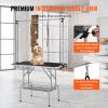 Pet Grooming Table Two Arms with Clamp, 46'' Dog Grooming Station, Foldable Pets Grooming Stand for Medium and Small Dogs, Free No Sit Haunch Holder w