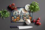 NEW Calaveras Sugar Skulls Spooky Halloween Glass Cutting Board Decorative Tempered Glass Kitchen Cutting and Serving Board Large Size Chopping Board