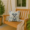 Kerry Blue Terrier Coastal Sea Glass Throw Pillow Decorative Indoor Outdoor Accent Cushion for Couch, Bed or Patio, 18Hx18W