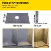 Shower Curb Kit, 38"x60" Watertight Shower Curb Overlay with 4" PVC Central Bonding Flange, 4" Stainless Steel Grate, 2 Cuttable Shower Curb and T