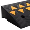 Rubber Curb Ramp 2 Pack, 5" Rise Height Heavy-Duty 33069 lbs/15 T Capacity Threshold Ramps, Driveway Ramps with Stable Grid Structure for Cars, Wheelc