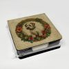 Sealyham Terrier Christmas Flowers PU Leather Note Paper Holder with Artist-Designed Cover, Desk Accessory, Office Gift