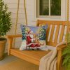 Golden Retriever with Santa Claus Throw Pillow Decorative Indoor Outdoor Accent Cushion for Couch, Bed or Patio, 18Hx18W