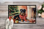Rottweiler Cozy Christmas Doormat Front Door Mat Indoor Outdoor Rugs for Entryway, Non Slip Washable Low Pile, 24H X 36W