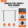 Handrails for Outdoor Steps, Fit 3-5 Steps Outdoor Stair Railing, Wrought Iron Handrail, Flexible Front Porch Hand Rail, Black Transitional Hand raili