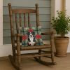Greater Swiss Mountain Dog Christmas PoinsettIas Throw Pillow Decorative Indoor Outdoor Accent Cushion for Couch, Bed or Patio, 14Hx14W