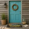 Oysters on the Grill Doormat Front Door Mat Indoor Outdoor Rugs for Entryway, Non Slip Washable Low Pile, 18H X 27W