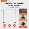 Handrails for Outdoor Steps, Fit 1-3 Steps Wrought Iron Handrail, Outdoor Stair Railing, Adjustable Front Porch Hand Rail, Black Transitional Hand rai