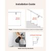 Wall Mounted Stair Handrail, 6ft Pipe Staircase Handrail, Black Galvanized Aluminum, 1.26 inch Pipe Diameter, Indoor&Outdoor Staircase Railing,Industr
