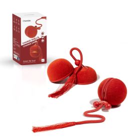 Cheerble Automatic Interactive Cat Toy, Wicked Ball Duo2, 2 in 1 Interchangeable Shells with Tail and Chirping Sounds, for All Lifestage (Color: Red)