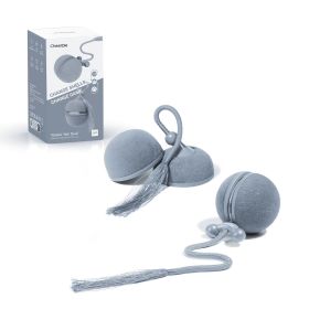 Cheerble Automatic Interactive Cat Toy, Wicked Ball Duo2, 2 in 1 Interchangeable Shells with Tail and Chirping Sounds, for All Lifestage (Color: Grey)